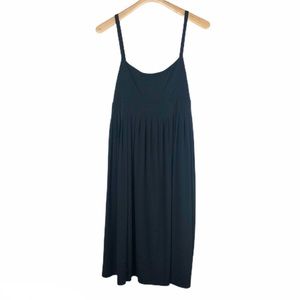 Calvin Klein Pleated Back Tie Black Dress Spaghetti Straps Size 14